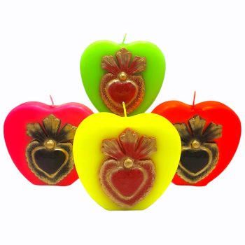 Candela a forma di cuore in piedi ex voto Ø12