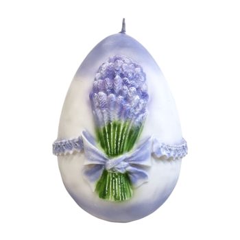 Candela a forma di uovo gigante lavanda h35 Ø 26